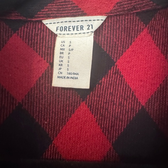 Forever 21 Plaid Button Down Cutoff - Picture 2 of 4